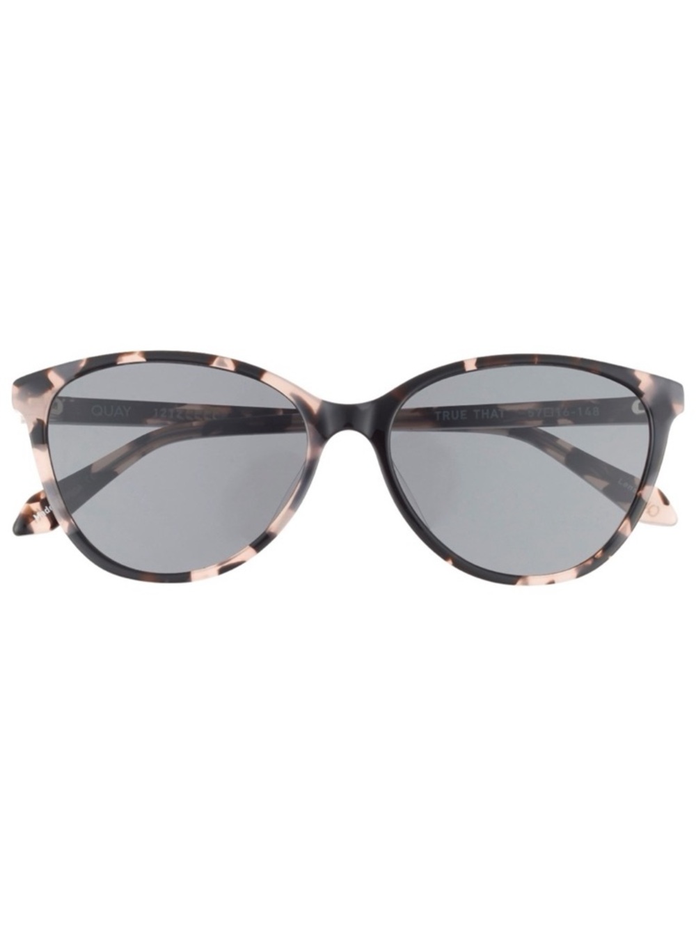 QUAY True That Sunglasses Milky Tortoise Smoke Lens NWT